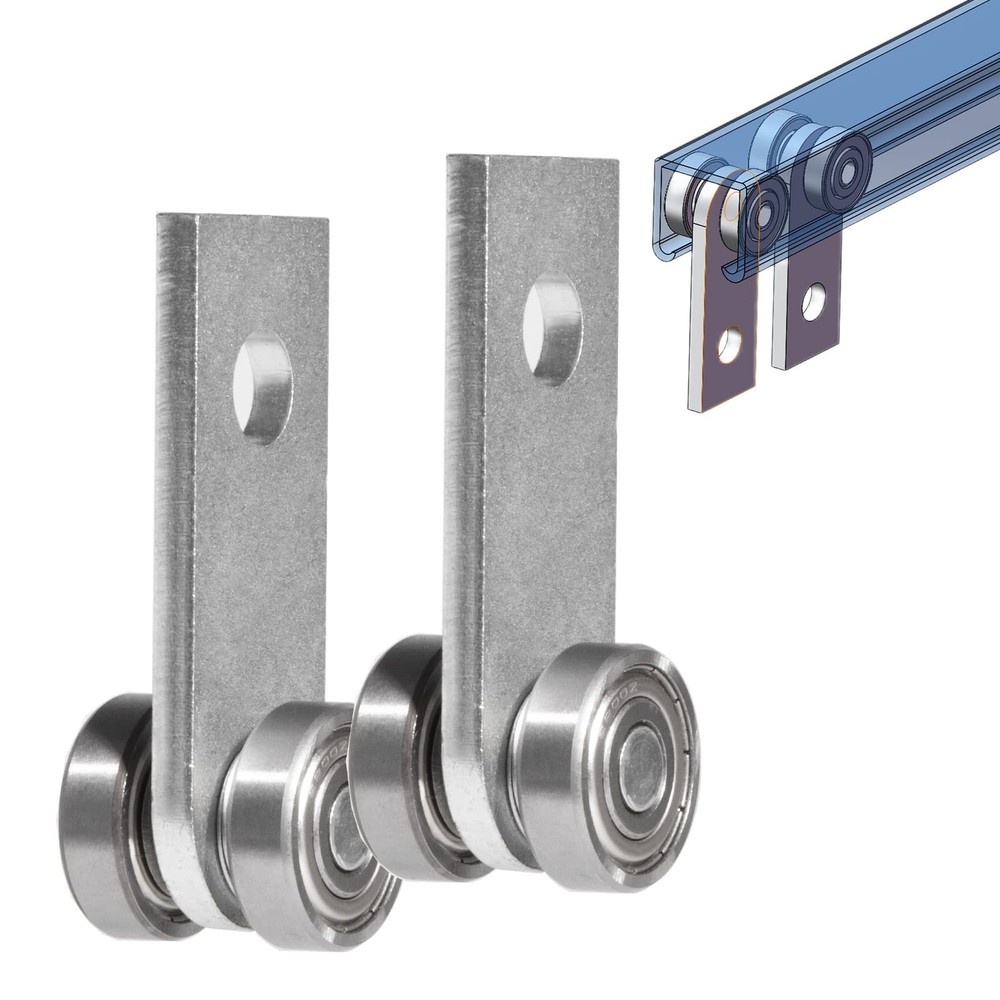 2 Wheel Trolley Rollers with Bearings for 1-5/8 Strut Channel Assembly