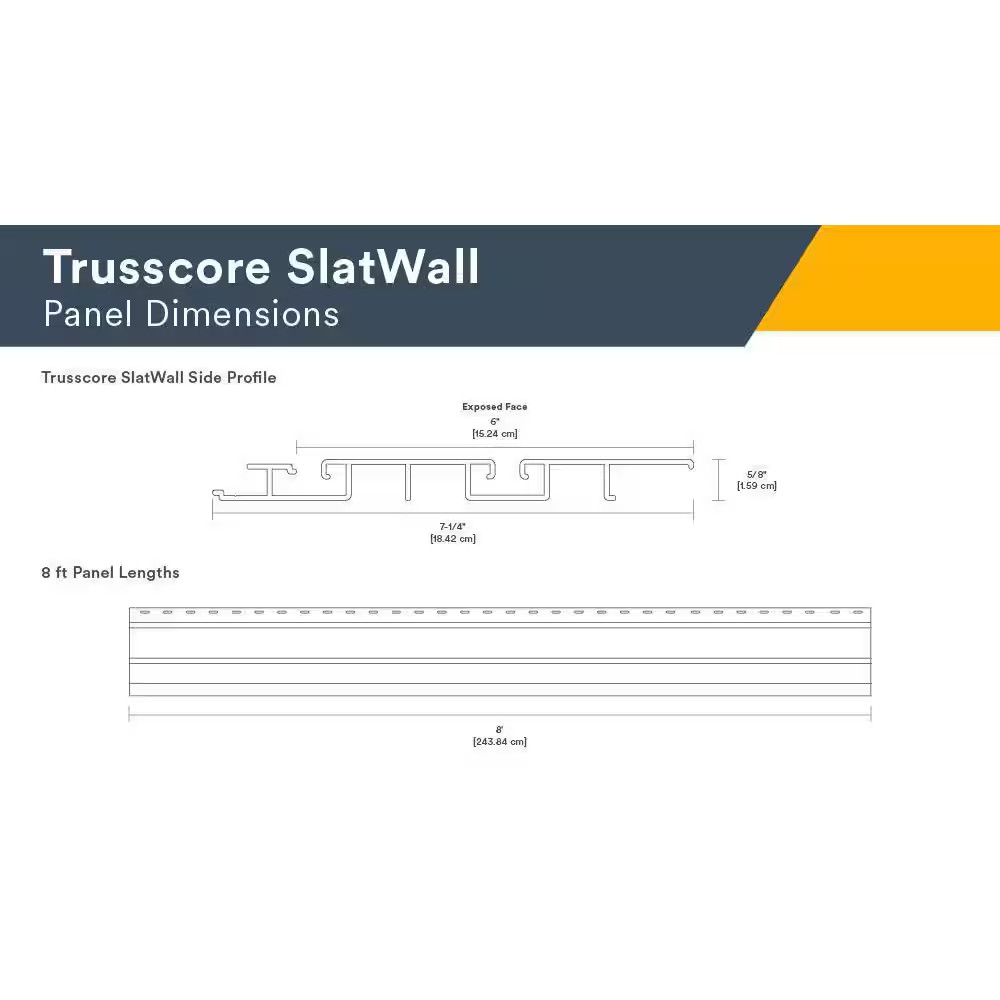 8 Ft PVC Slatwall Panel Gray (7-Pack)