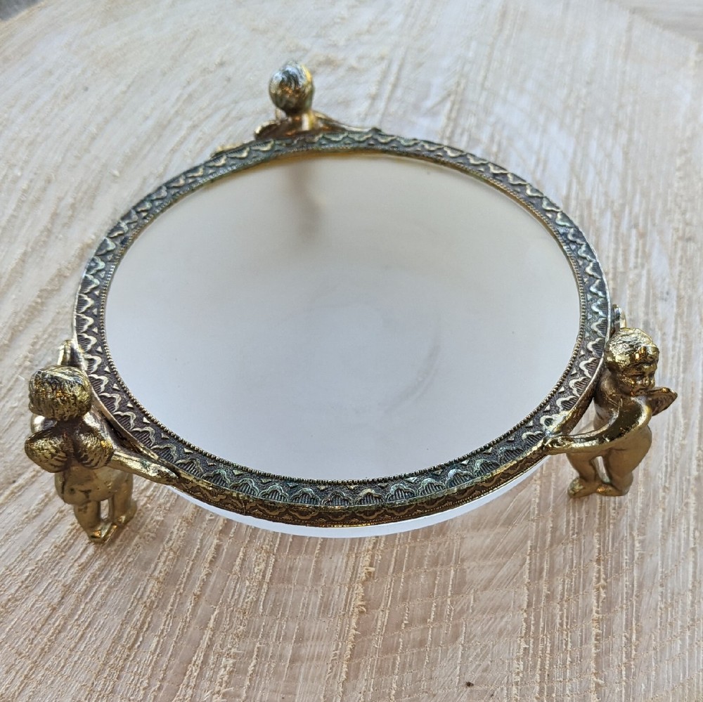 Antique Cherub Trinket Vanity Bowl