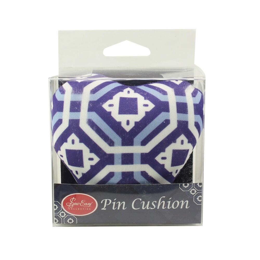 Sew Easy Heart Pin Cushion Blue/Red