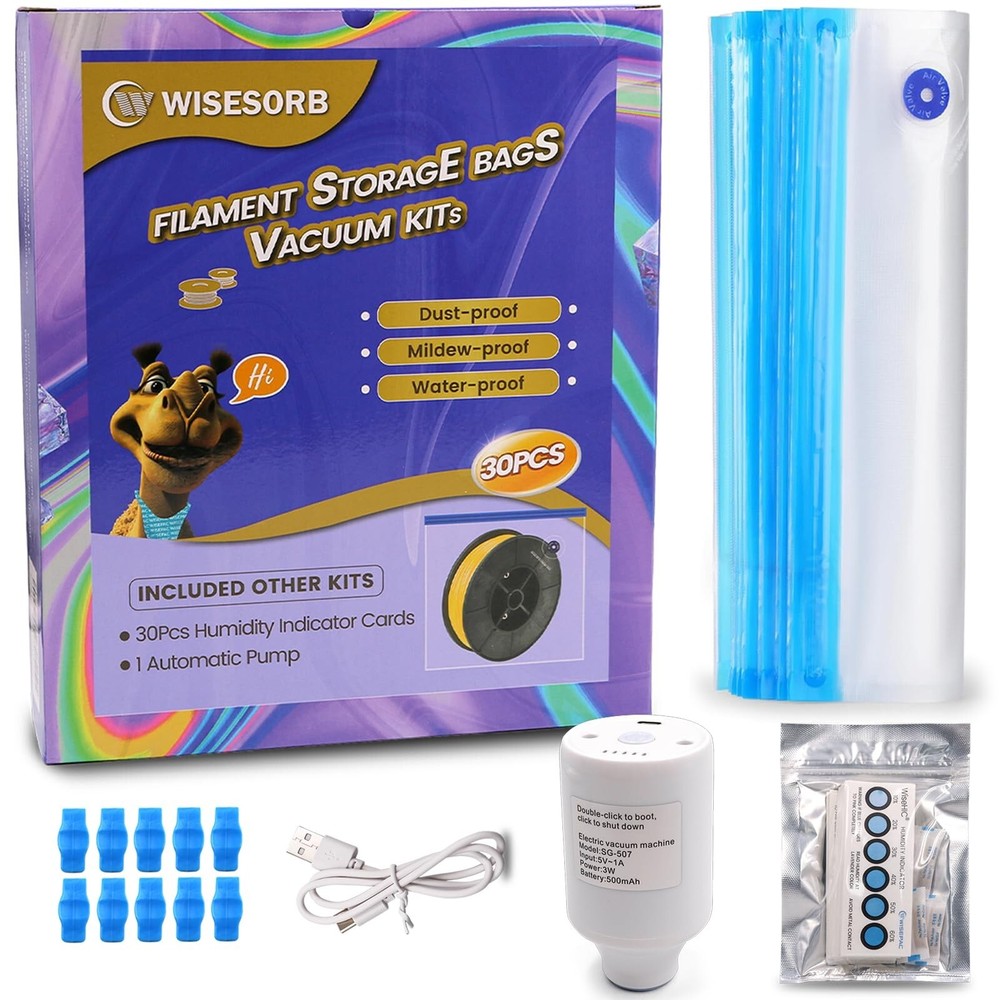 3D Print Filament Storage Bag Vacuum Kits