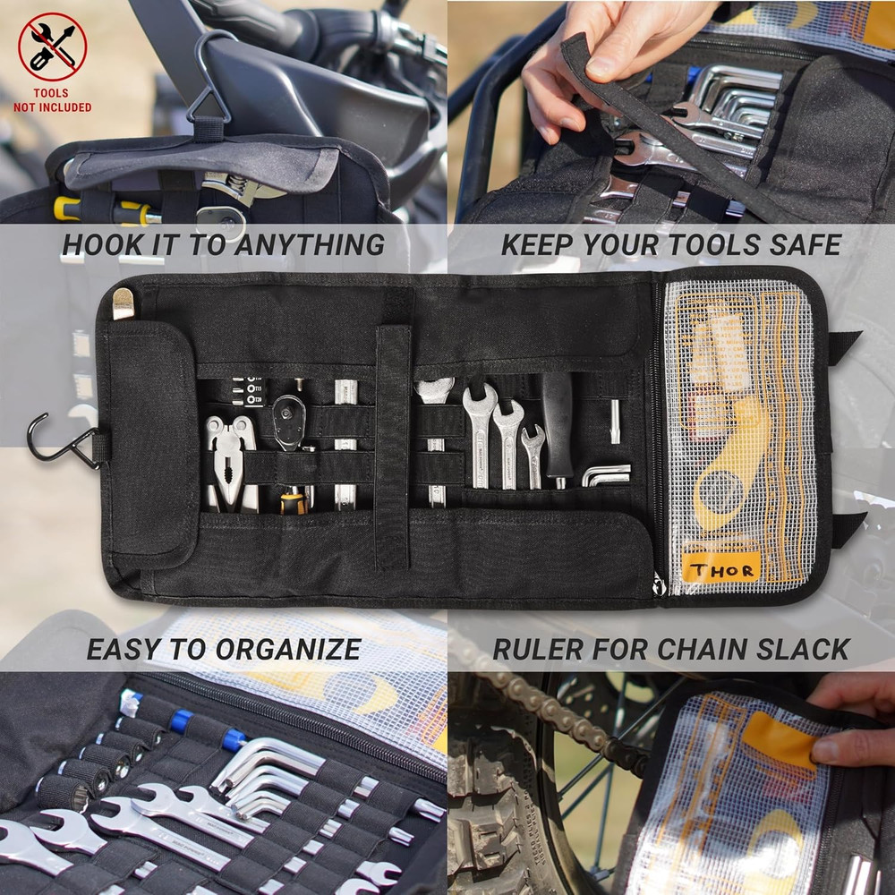 Motorcycle Tool Roll Bag Tools NOT Included - Small Tool Bag Roll up Tool Bag O