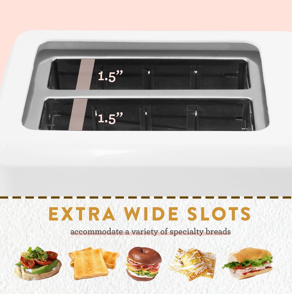 Elite Gourmet ECT-1027 Cool Touch Toaster, 7 Toast Settings 2 Slice, White