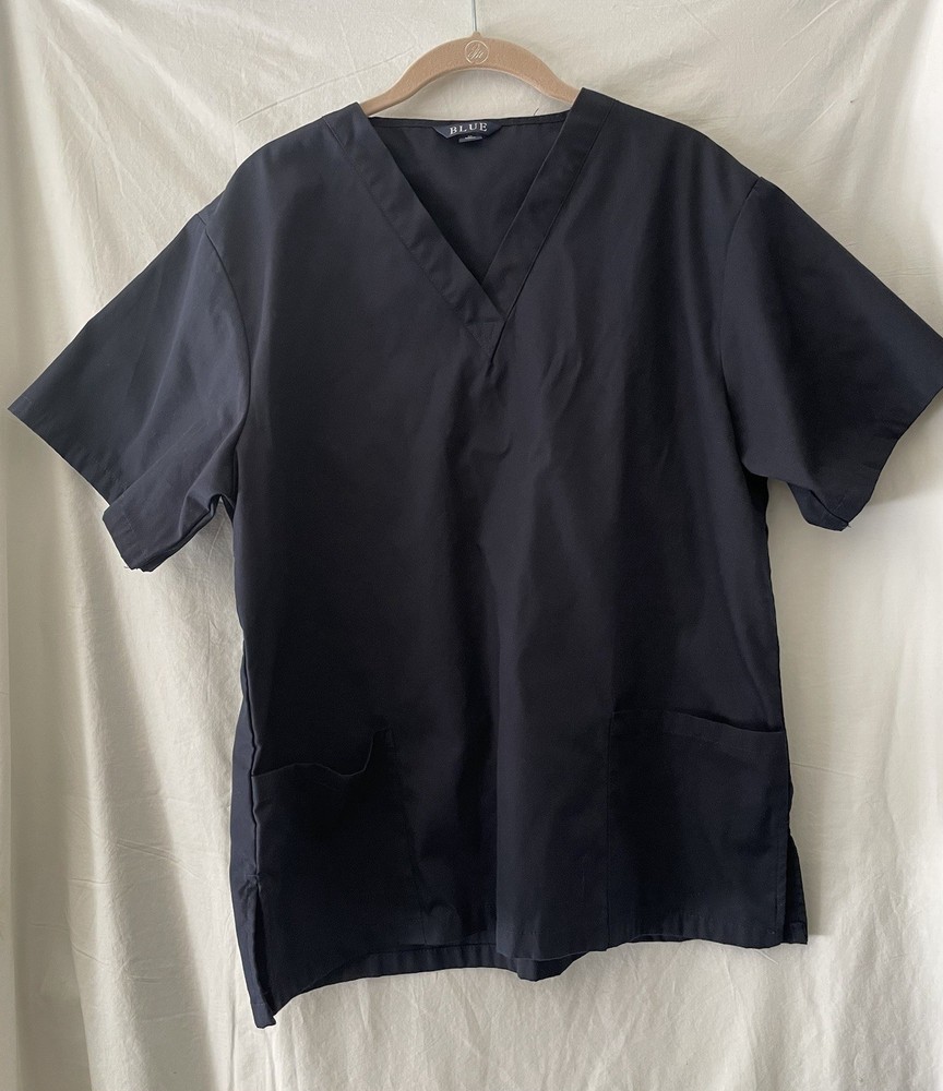 BLUE Navy Blue Scrub Set Top & Drawstring Pant M