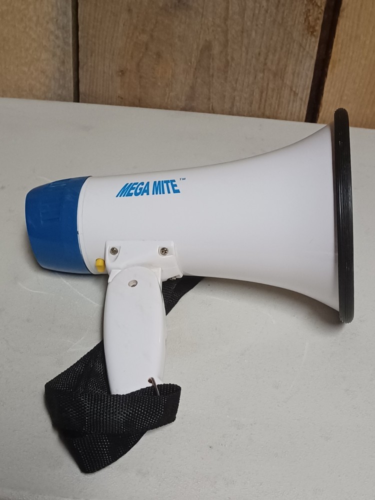 Vintage Blue/White Mega Mite Megaphone