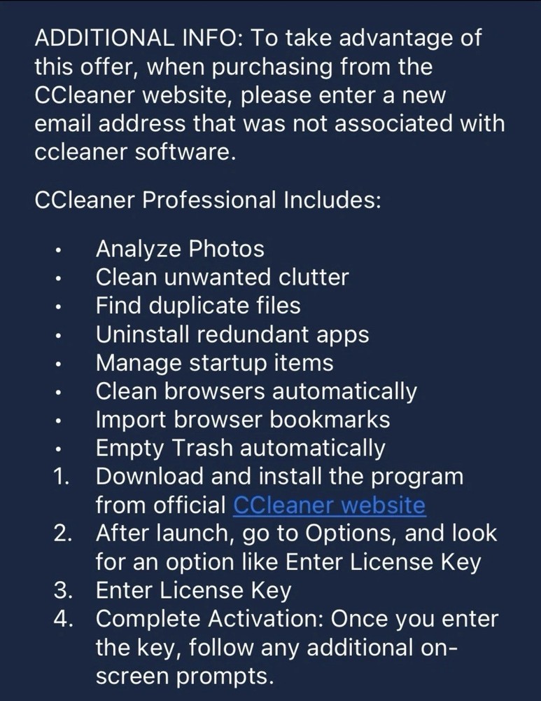 CCleaner Professional 1 Year 1 PC