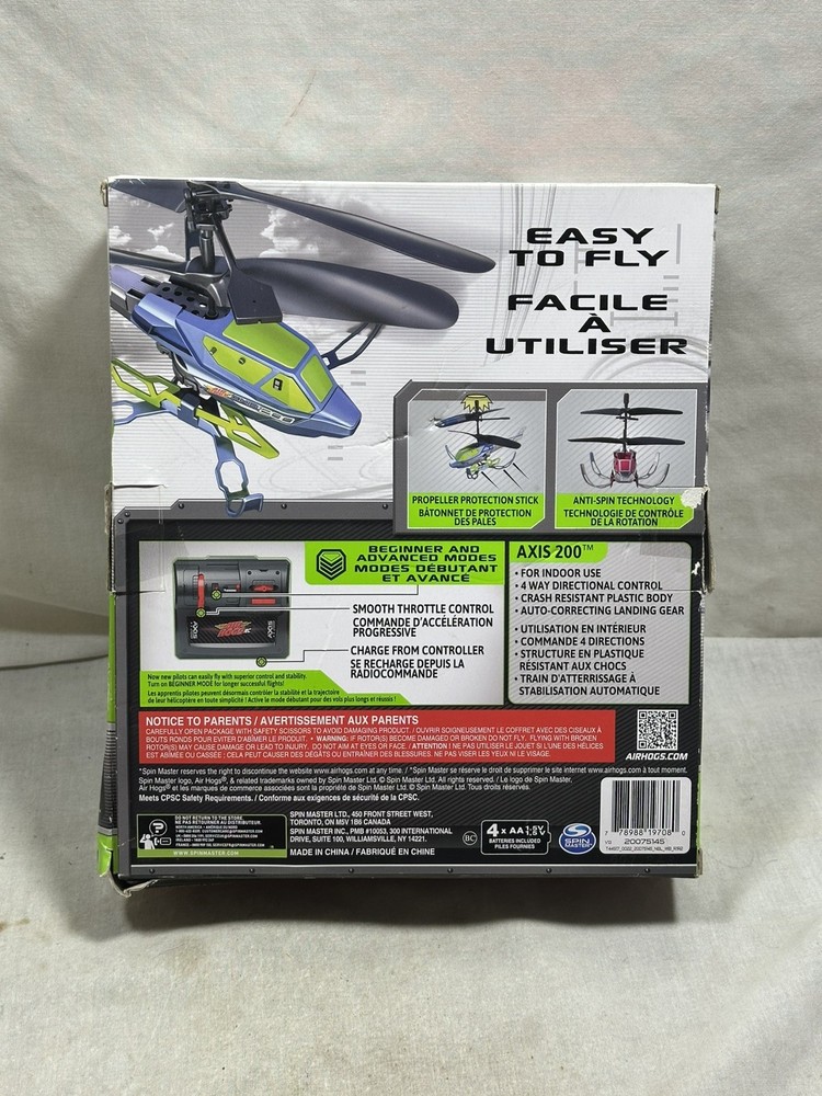 Spin Master Air Hogs Axis 200 R/C Helicopter, Beginner & Advanced Modes - New