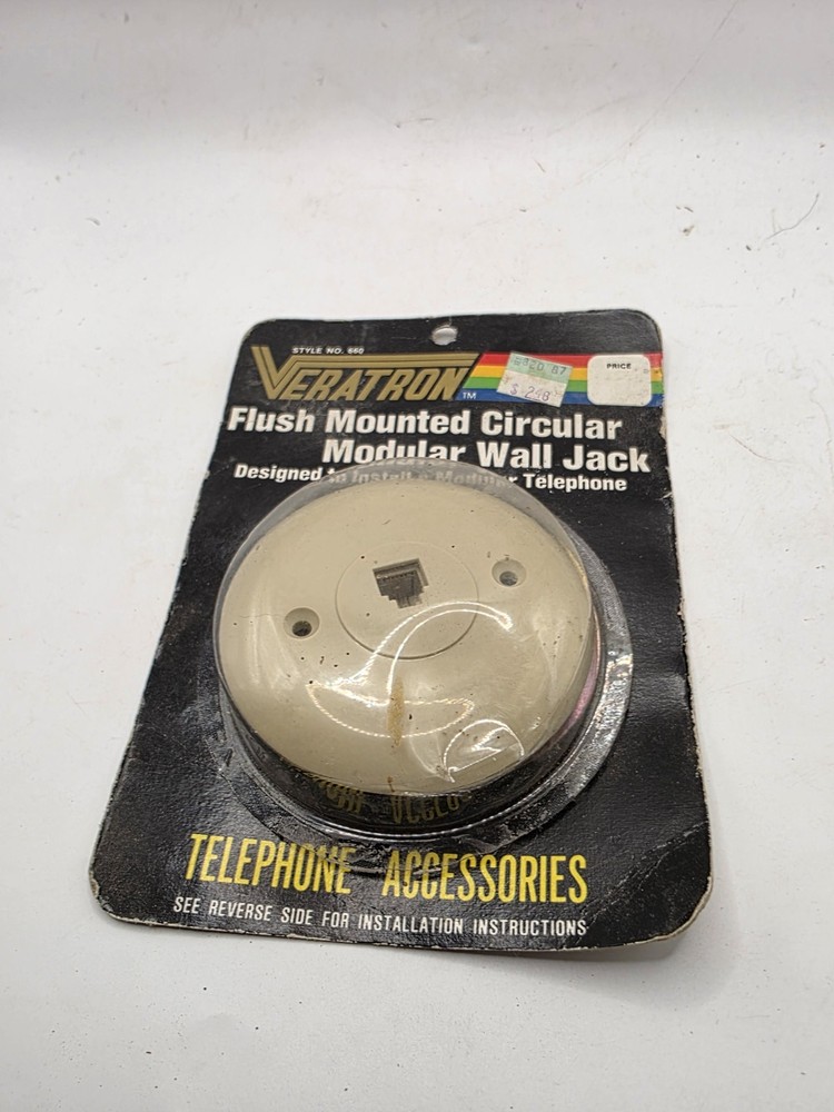 veratron Phone Modular Wall Jack Flush Mount Round Jack Replacement 