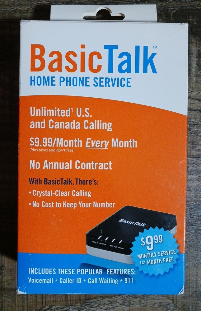 BasicTalk HT701 Home Phone Service VoIP - Open Box