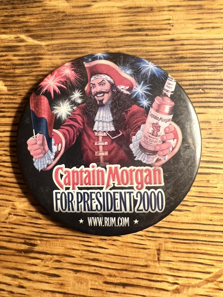 2000 CAPTAIN MORGAN for PRESIDENT pinback button