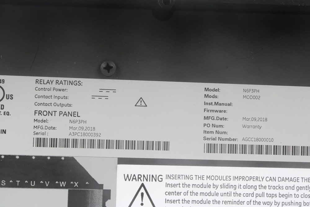 GE M6P3PH N60 Network Stability and Synchrophasor Measurement System Front Panel