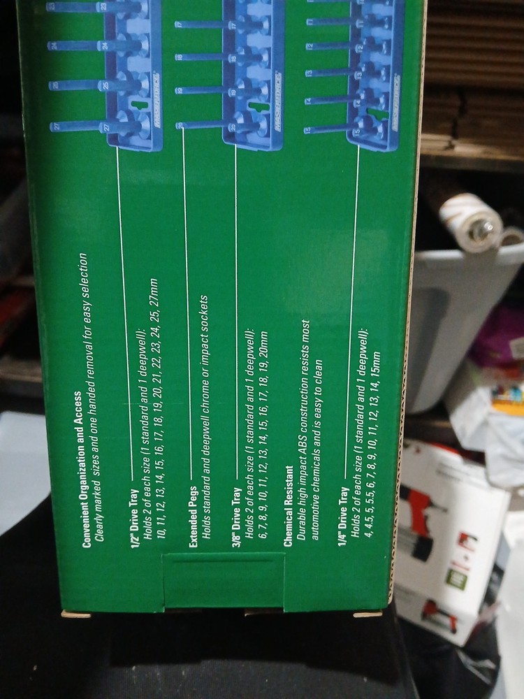 3 piece metric organizing socket trays