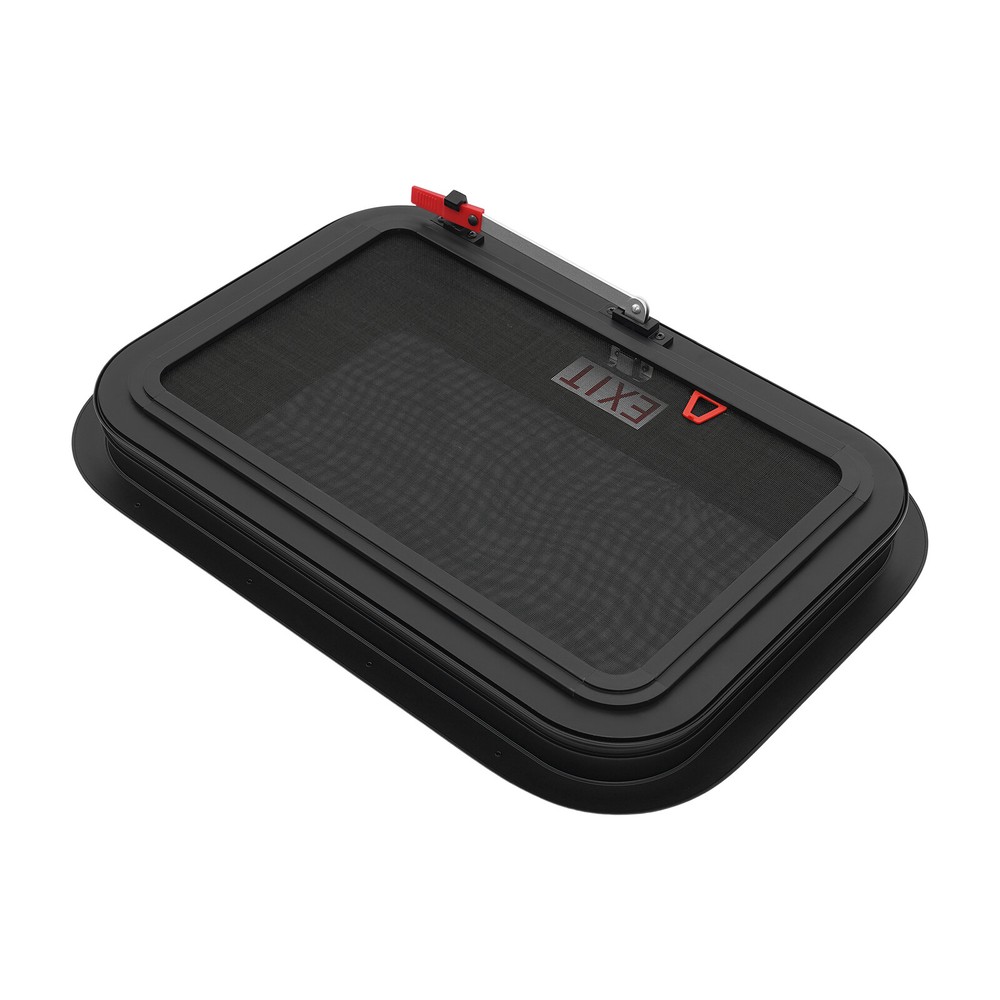 22" x 15" RV Exit Window Camper Push Out Emergency Window w/ Trim & Screen Black