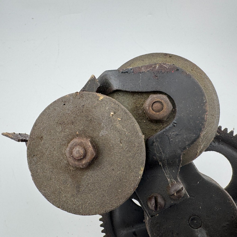 Vintage Quick-Edge Table Mount Hand Crank Knife Sharpener