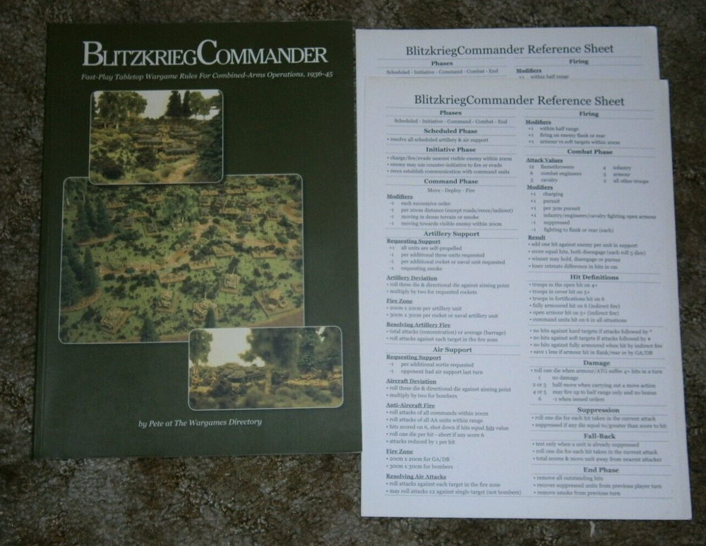 BLITZKRIEG COMMANDER FAST PLAY WARGAME RULES 1936-45.