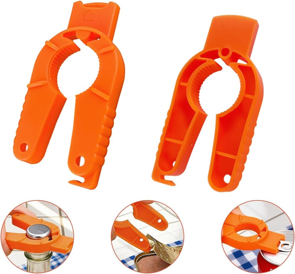 Can and Bottle Opener Multi Function, 3 Pack Standard, Blue, Orange, White