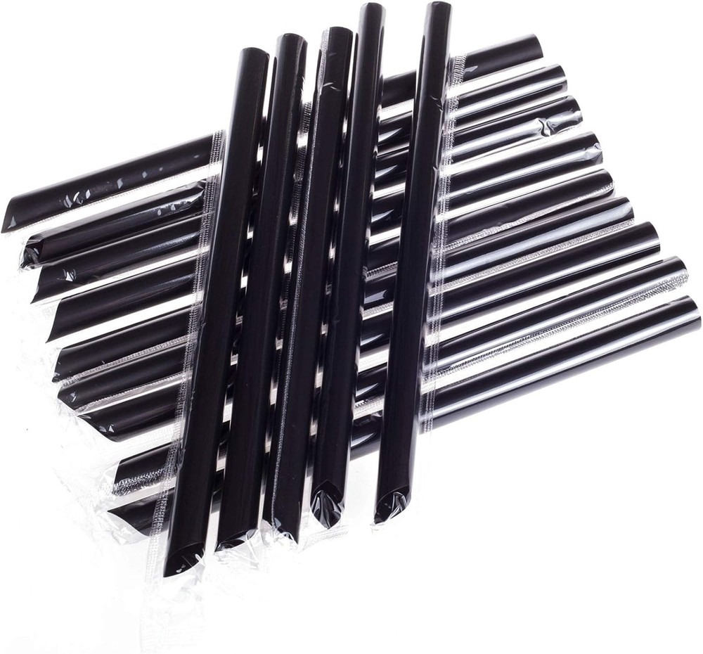 Big Bubble Tea Straws - 100 Pcs Plastic Drinking Straws, 12mm Diameter