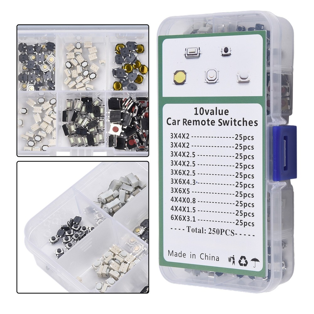 Compact and Reliable 250 Piece Tactile Switch Set for Compact Projects