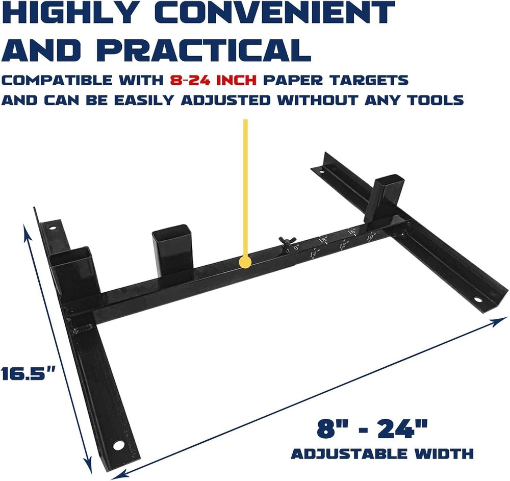 Compact Metal Target Stand Base for Paper Shooting - Includes Mounting Hardware