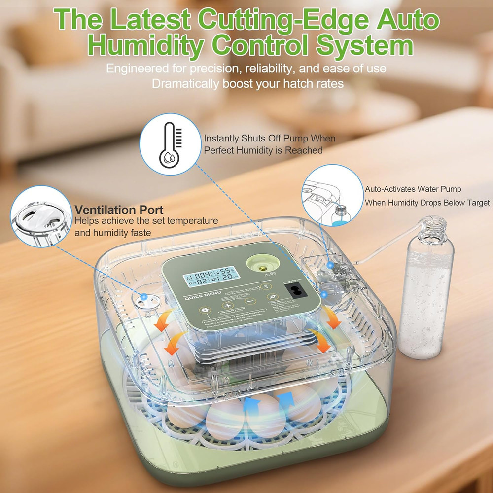Incubators for Hatching Eggs, 12 Eggs Capacity, Egg Incubator with Automatic Egg