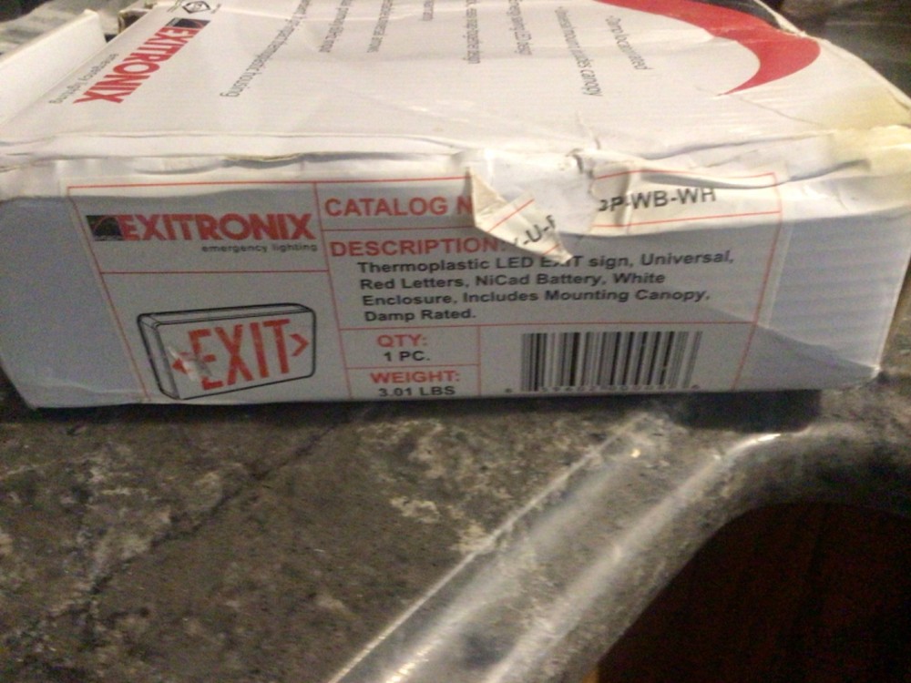 Exitronix emergency lighting Thermo Plastic LED EXIT SIGN VEX Series