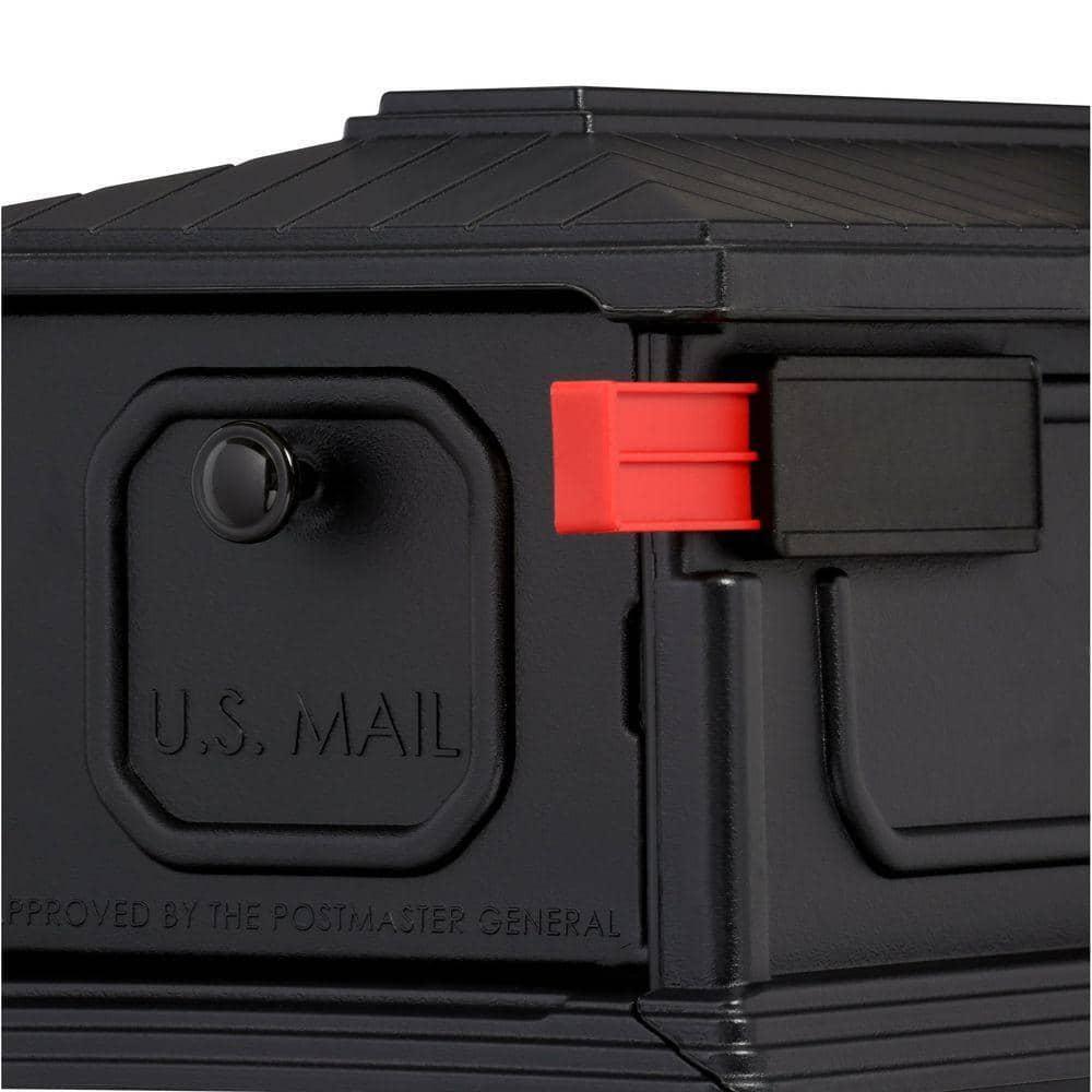 Mailbox Post Combo Stratford Black Medium Plastic All-In-One Mounting Hardware
