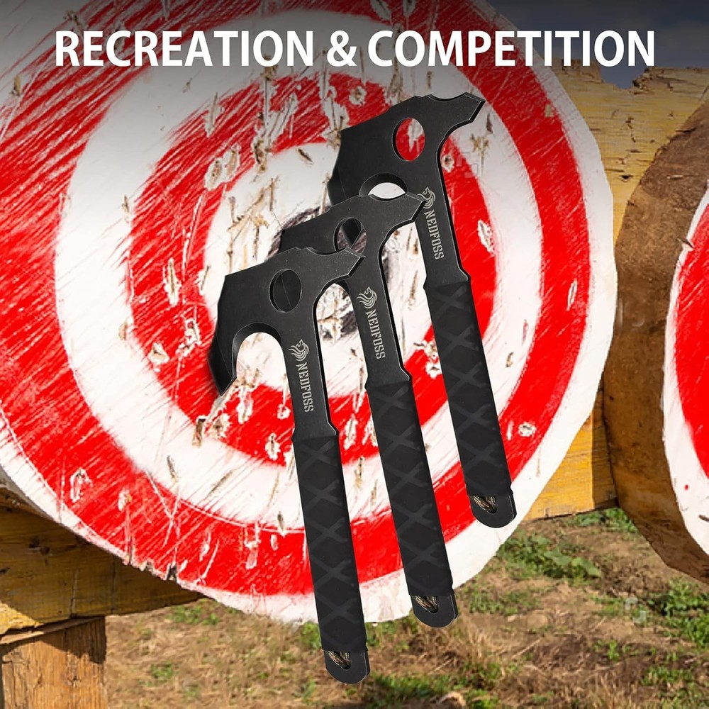 Durable 3-Pack Throwing Hatchet Set with Protective Sheath – For Competitions