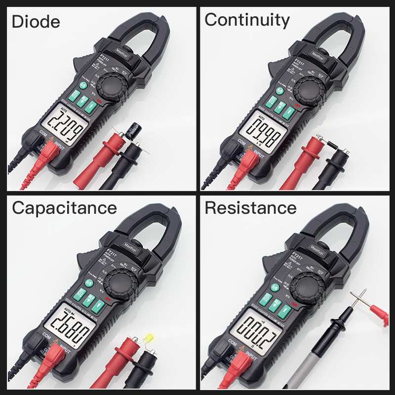 AC DC Digital Clamp Meter Multimeter Amperometric True RMS Capacitance Tester