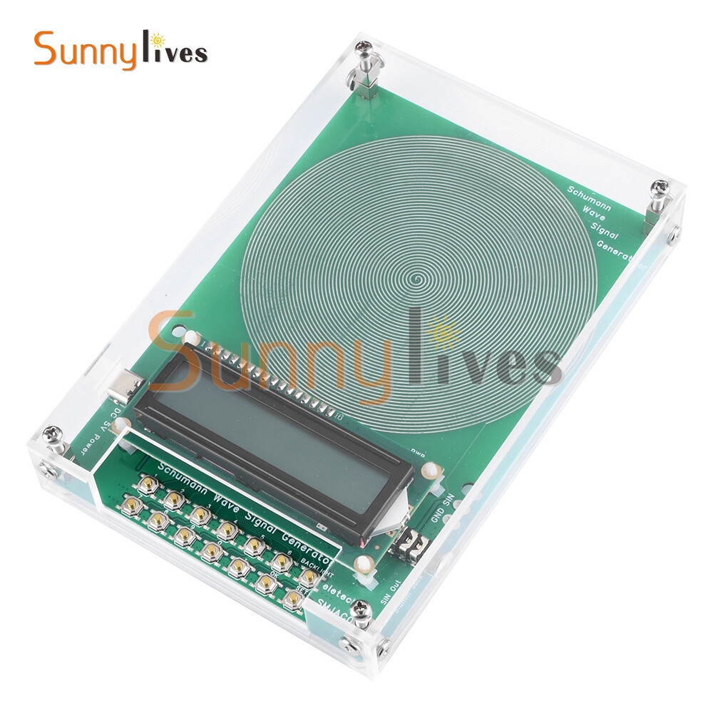 Schumann Wave Generator Pulse Sine Frequency +3.5MM Audio Output Connector +Case