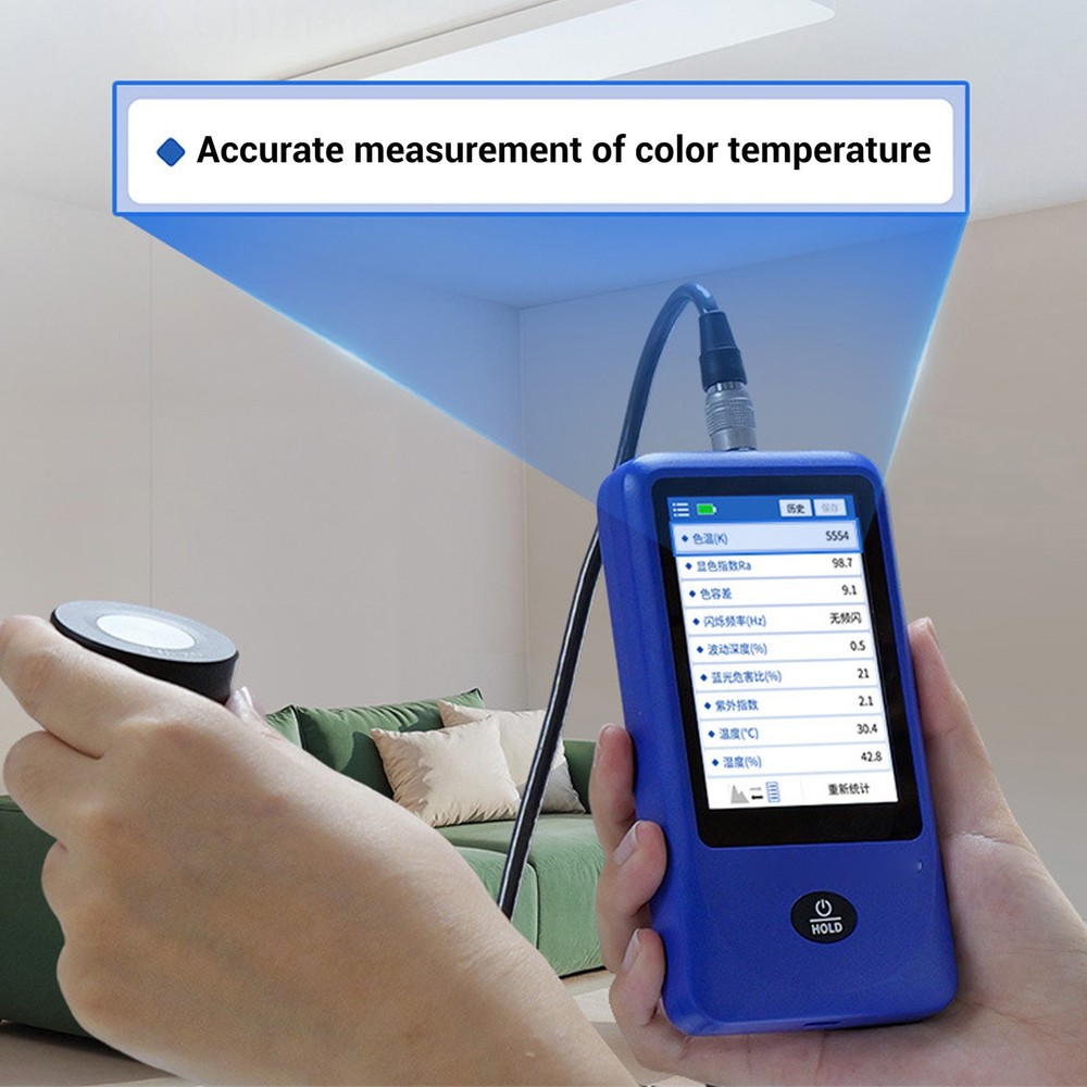 Light Spectrum Meter Handheld Spectrometer Illuminance Meter Curve
