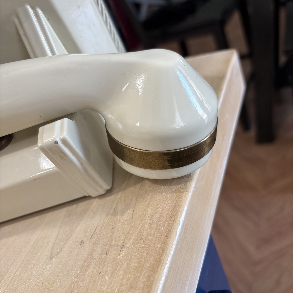 Automatic Electric Type 50- Ivory With Brass Trim Phone UNTESTED