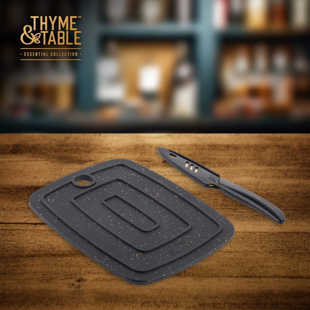 Thyme & Table Bar Board with Knife, 2-Piece Set