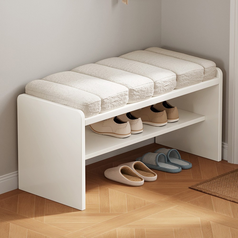 Multi-Functional Storage Bench Comfy Shoe Changing Stool Modern Entryway Bench