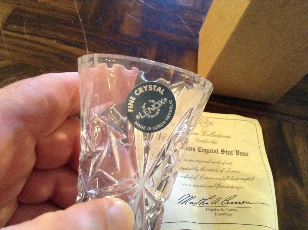 Lenox crystal 4" star vase