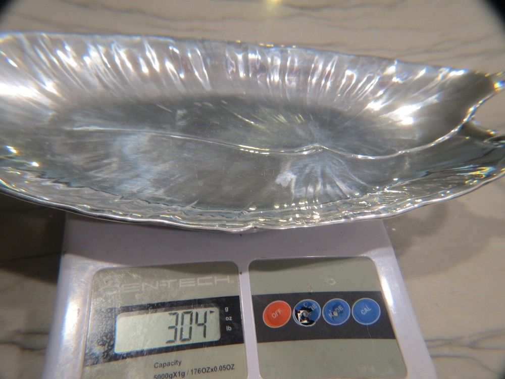 Sterling Silver Black Star & Gorham Leaf Dish design 304 grams