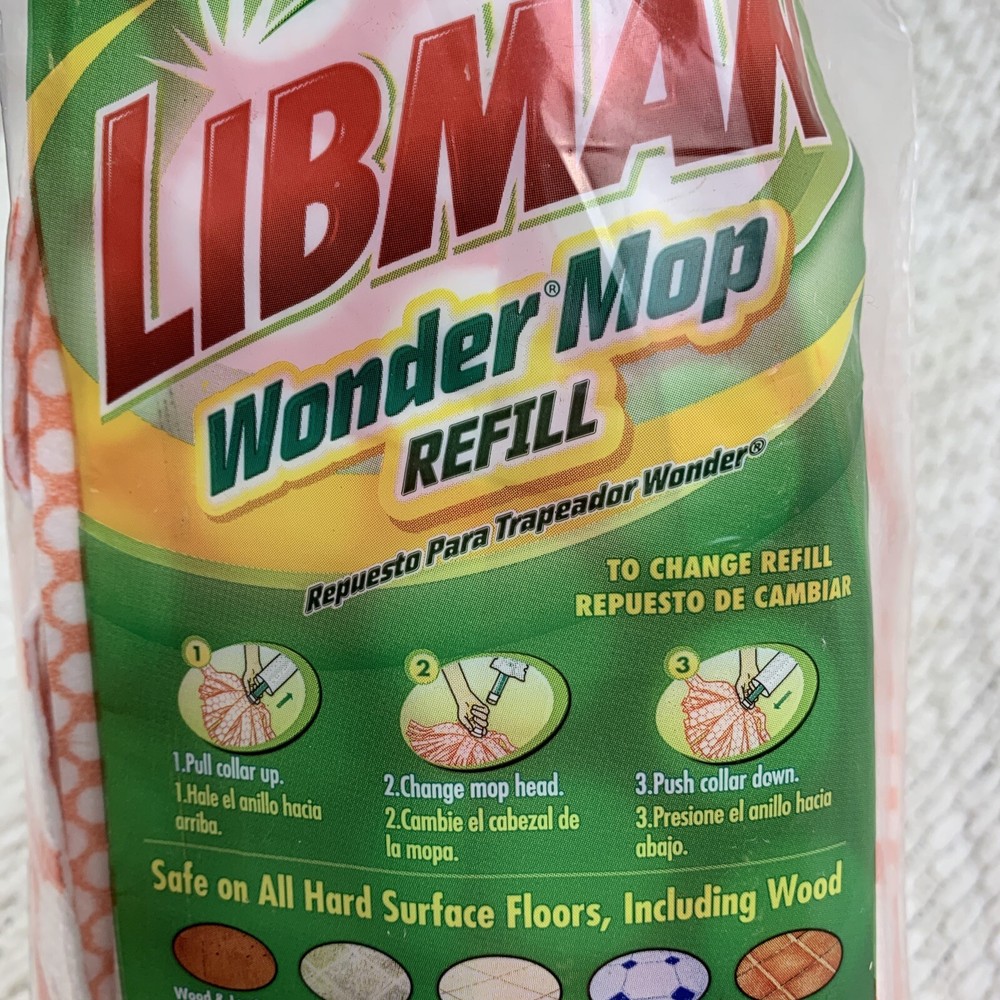 Libman Wonder Mop Refill Model 02001 Easy Change Machine Washable Refill New