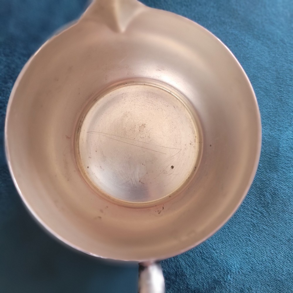 Silverplated Cup with Pouring Spout and Ornate Handle
