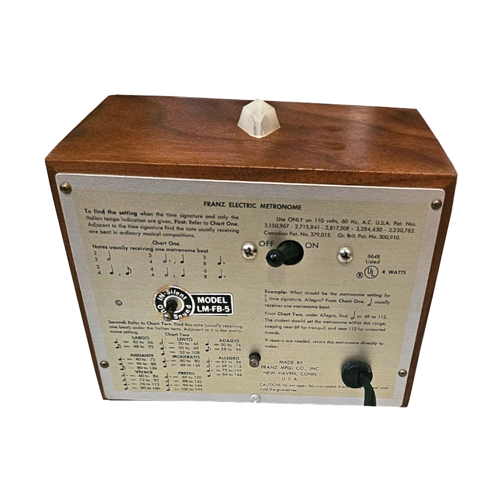 Franz Electric Metronome Model LM-FB-5 Solid Walnut Case