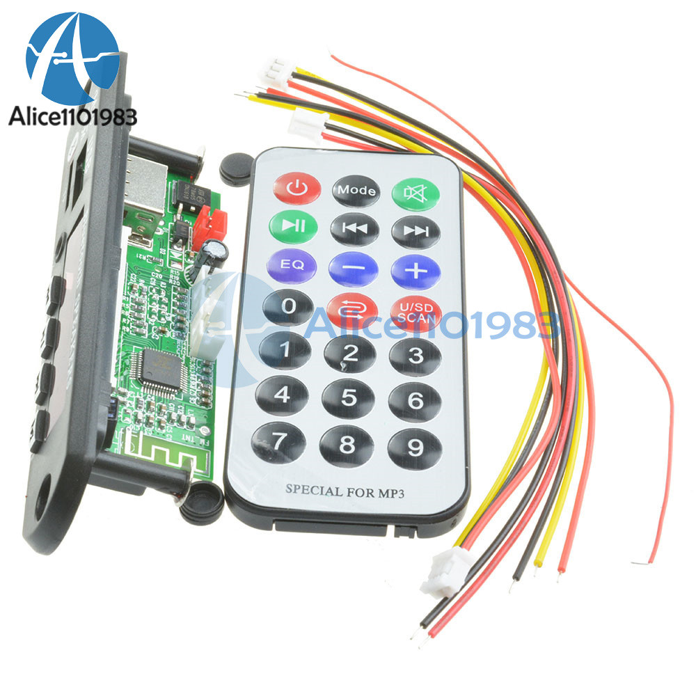 Wireless Bluetooth 12V MP3 WMA Decoder Board Audio Module USB TF Radio For Car