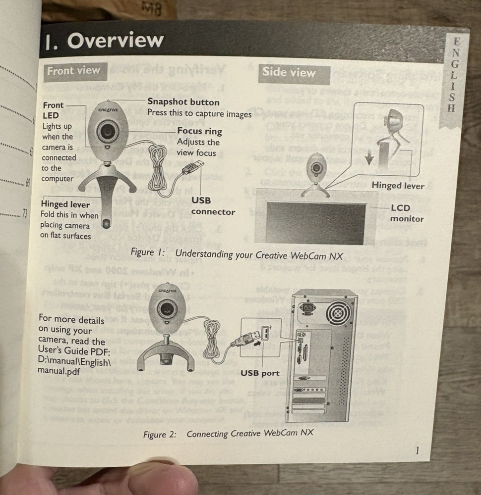 Creative Webcam NX Installation CD (2003) and Quick Start Guide: USED