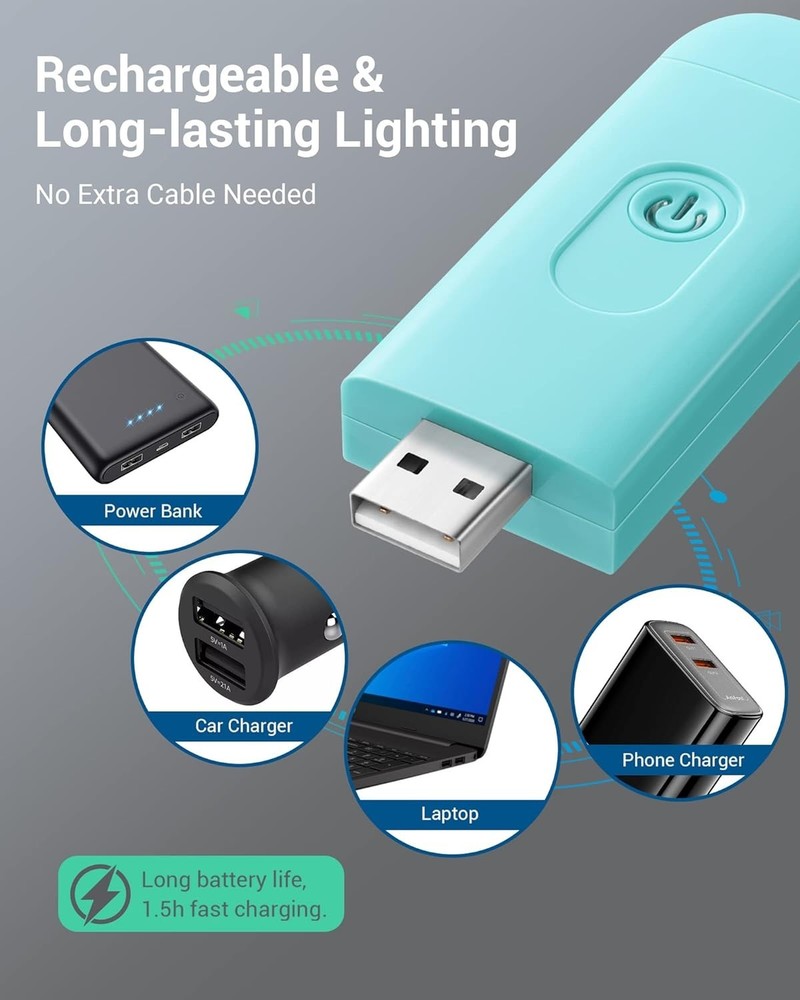USB Rechargeable Clip-On LED Book Light - Adjustable Brightness for Reading