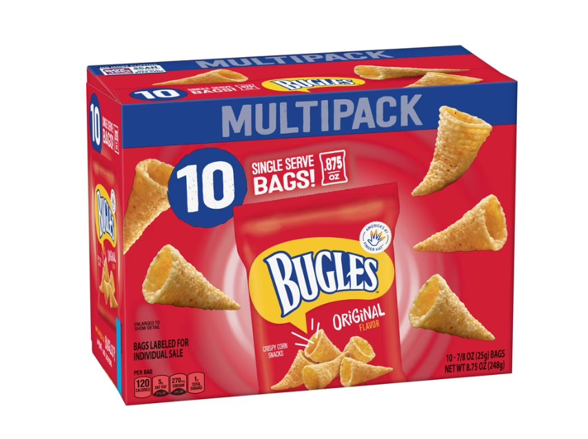 Bugles Original Crispy Corn Snacks – Party Multipack, 10 Count, 8.75 oz