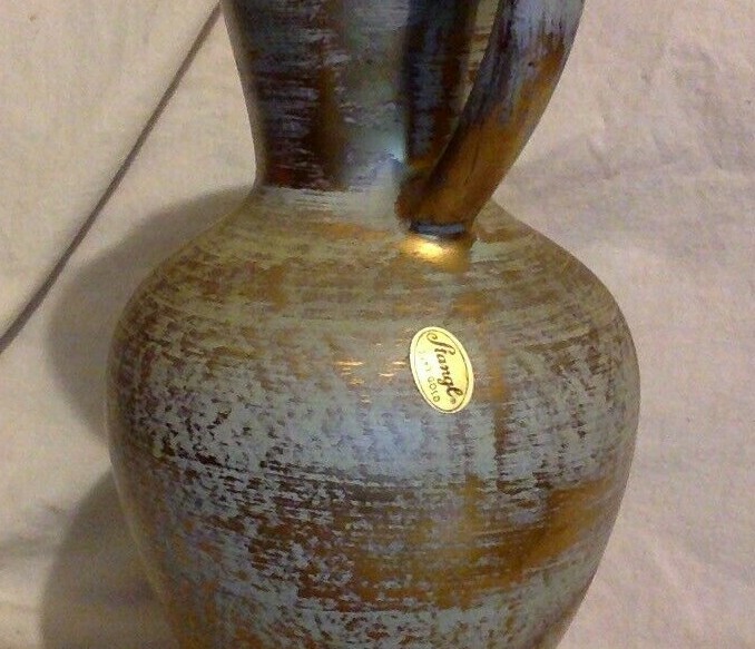 Vintage Stangle Pottery. 12" Tall Pitcher. Original Sticker.