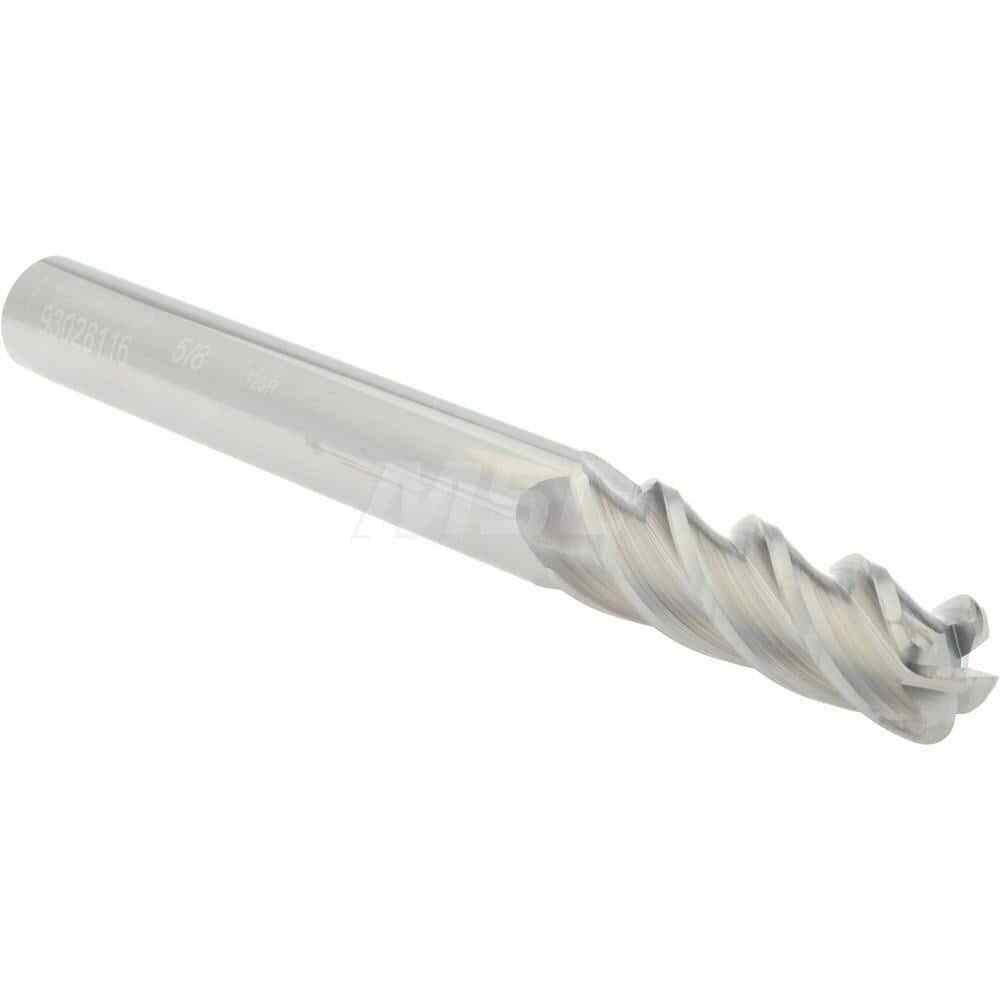 Accupro 5/8" Diam 4 Flute Single End Solid Carbide 1/8" Corner Radius End Mil...