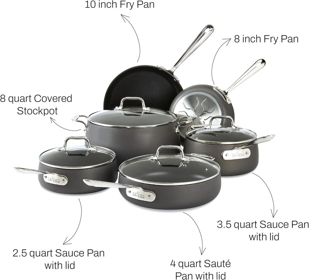 All-Clad HA1 10-Piece Nonstick Cookware Set