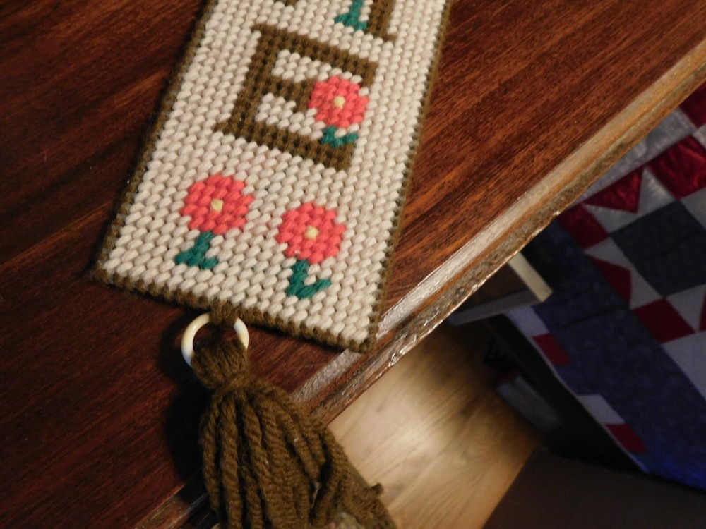 Welcome Needlepoint on Plastic Canvas Hand Sewn