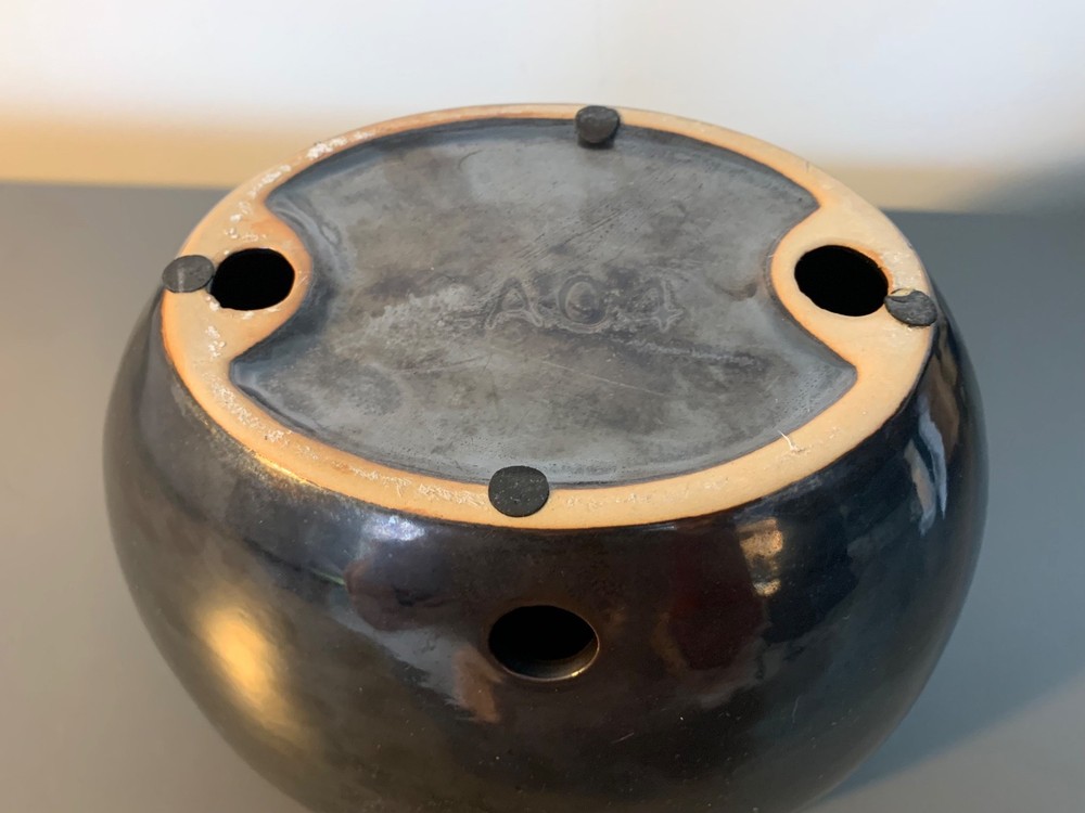 Handmade Studio Pottery Ceramic Planter | Fire Bowl – Drip Glaze – CA04 Marked