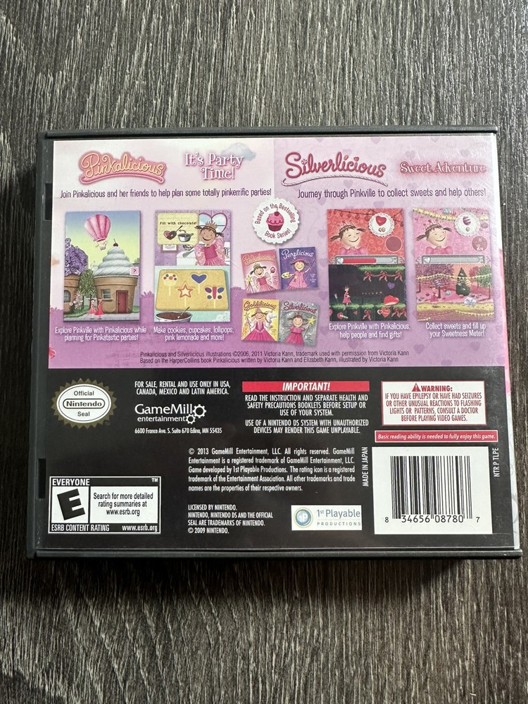 Pinkalicious/Silverlicious 2-Pack (Nintendo DS, 2013) Case Only