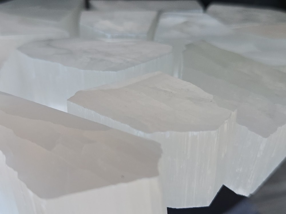 Selenite See-Through Double Sided Polished Slabs Optical Crystal-Variable Sizes