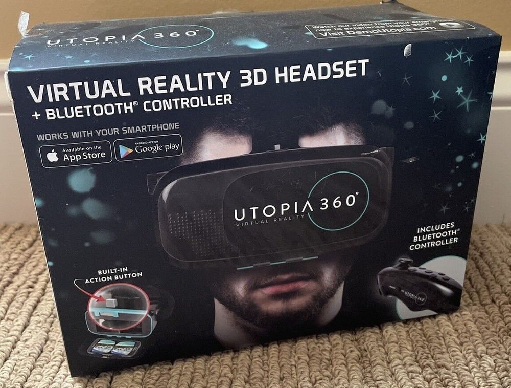Utopia 360 VR Headset Wireless Bluetooth Controller - iPhone & Android